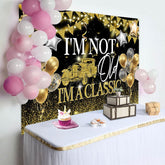 Aperturee - Aperturee Not Old But Classic Glitter Balloon Birthday Backdrop